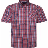 Espionage Mens Big Size Short Sleeve Check Shirt With Button Down Collar And Chest Pocket