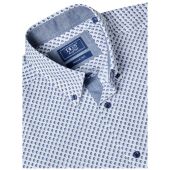 Douglas and Grahame Mens Big Size Patterned Button Down Collar Casual Short Sleeve Shirt
