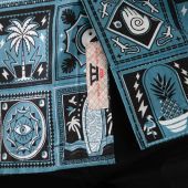 D555 Mens Big Size Printed Cuban Collar Resort Short Sleeve Shirt