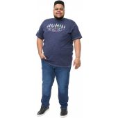 D555 Mens Big Size Fishing Hook Print Crew Neck T Shirt