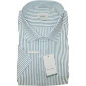 Eterna Mens Big Size Comfort Fit Stripe Short Sleeve Shirt