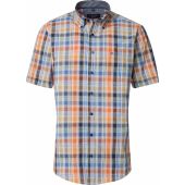 Casa Moda Mens Big Size Casual Multi Colour Check Button Down Short Sleeve Shirt
