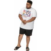 D555 Mens Big Size Bondi Beach Print Cotton Crew Neck T Shirt