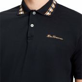 Ben Sherman Mens Big Size Patterned Contrast Collar Polo