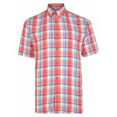 Peter Gribby Linen Mix Check Short Sleeve Shirt