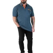 D555 Mens Big Size Pique Polo With Contrast Collar And Cuffs With Chest Pocket
