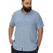 D555 Mens Big Size Linen Mix Short Sleeve Shirt