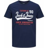 Jack Jones Mens Big Size Superior Logo Print Cotton Crew Neck T Shirt