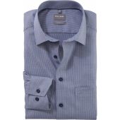 Olymp Mens Big Size Micro Dogtooth Formal Long Sleeve Shirt