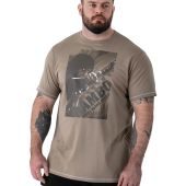 D555 Mens Big Size Rambo Print Crew Neck T Shirt