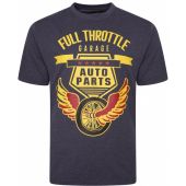 Kam Mens Big Size Full Throttle Print Cotton Crew Neck T Shirt