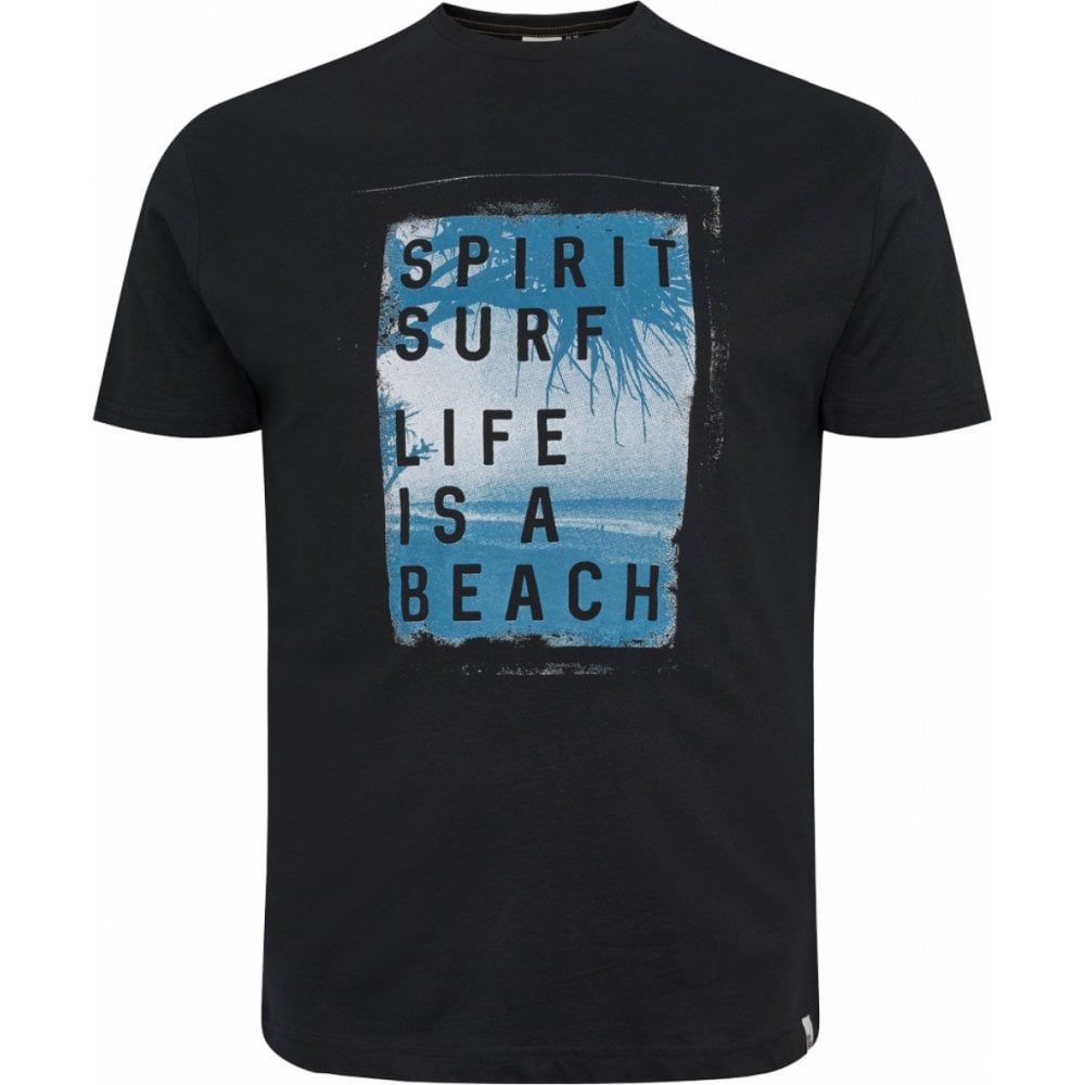 North 56 Mens Big Size Spirit Surf Print Cotton Crew Neck T Shirt