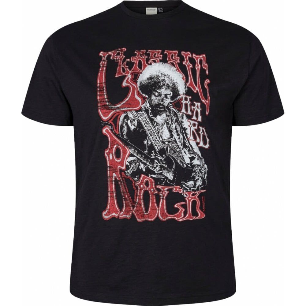 North 56 Denim Mens Big Size Jimi Hendrix Print Crew Neck Cotton T Shirt