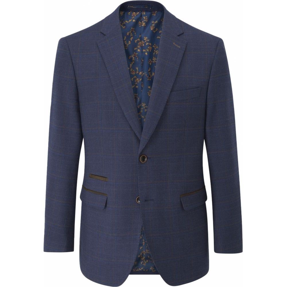 Skopes Mens Big Size Stretch Check Suit Jacket