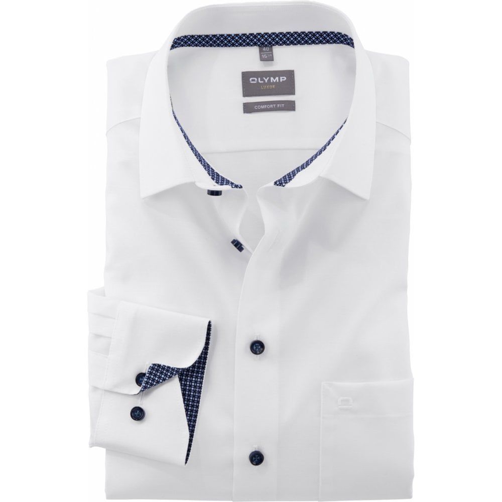 Olymp Mens Big Size Egyptian Cotton Comfort Fit Long Sleeve Formal Shirt