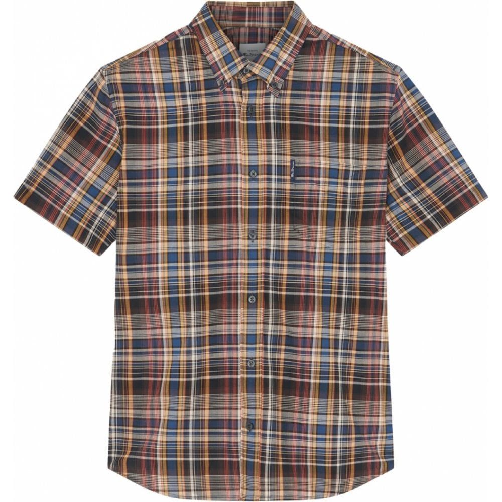 Ben Sherman Mens Big Size Gradient Check Short Sleeve Shirt