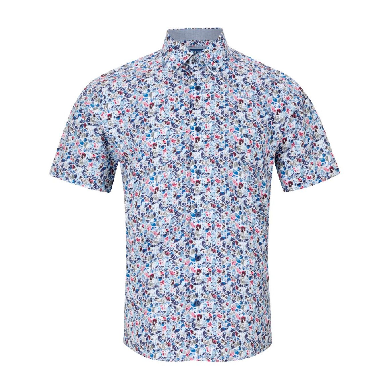 Douglas & Grahame Mens Big Size Drifter Casual Abstract Design Short Sleeve Shirt