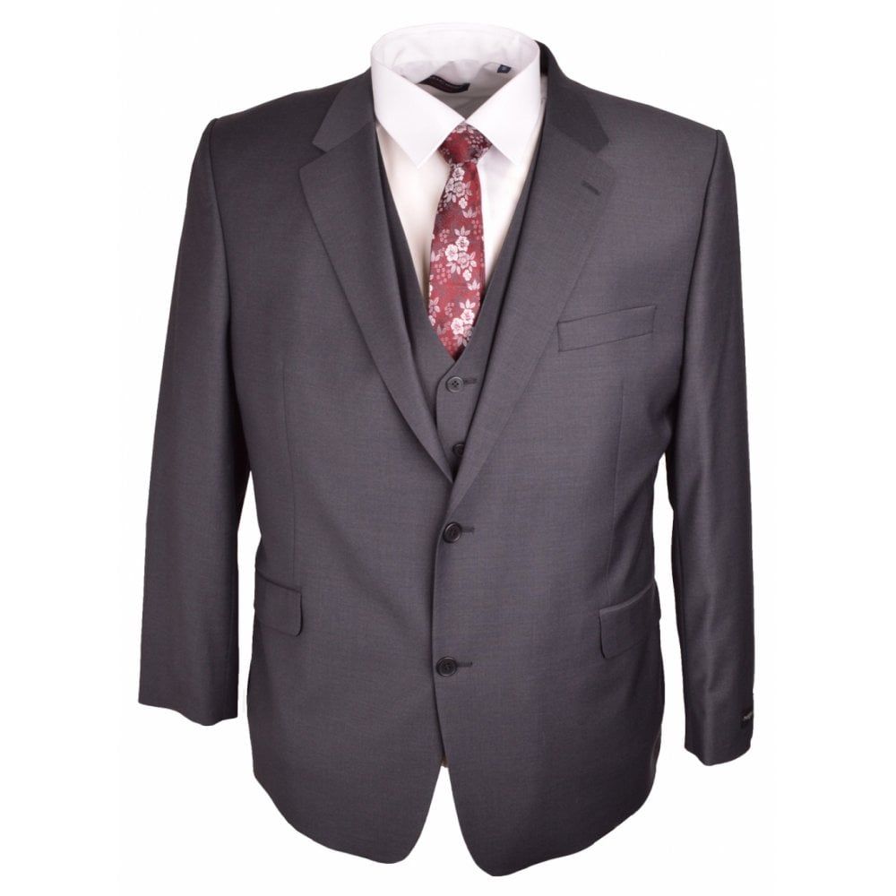 Big Size Hugo James Stretch Charcoal Jacket