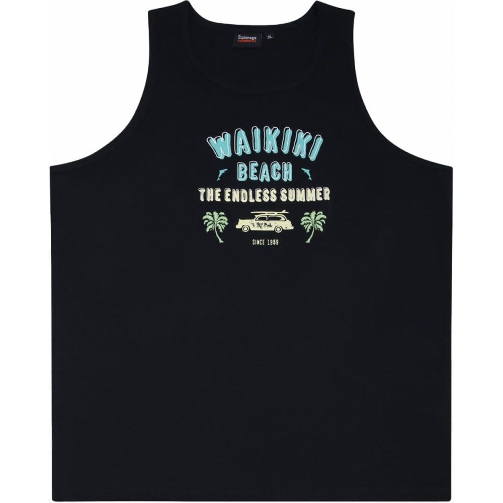 Espionage Mens Big Size Surf Theme Print Cotton Vest