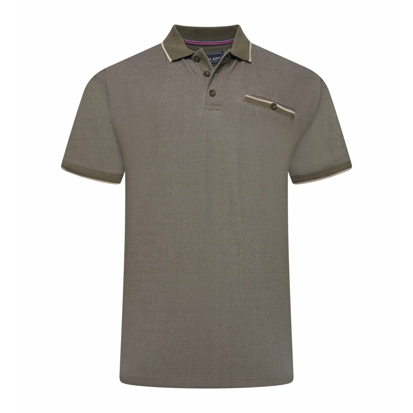 Kam Mens Big Size Fashion Dobby Pique Tipped Polo Shirt