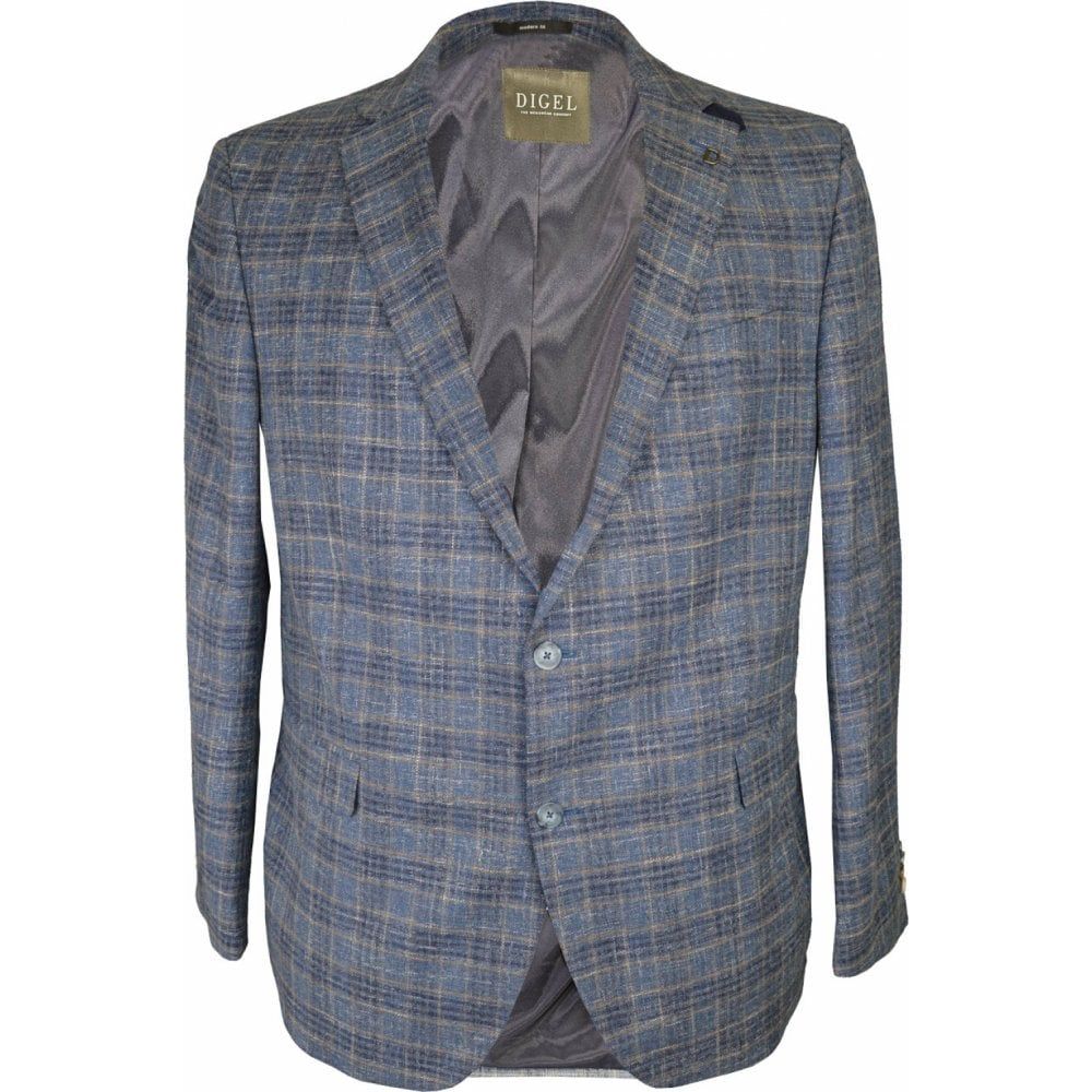 Digel Mens Big Size Stretch Check Sports Jacket