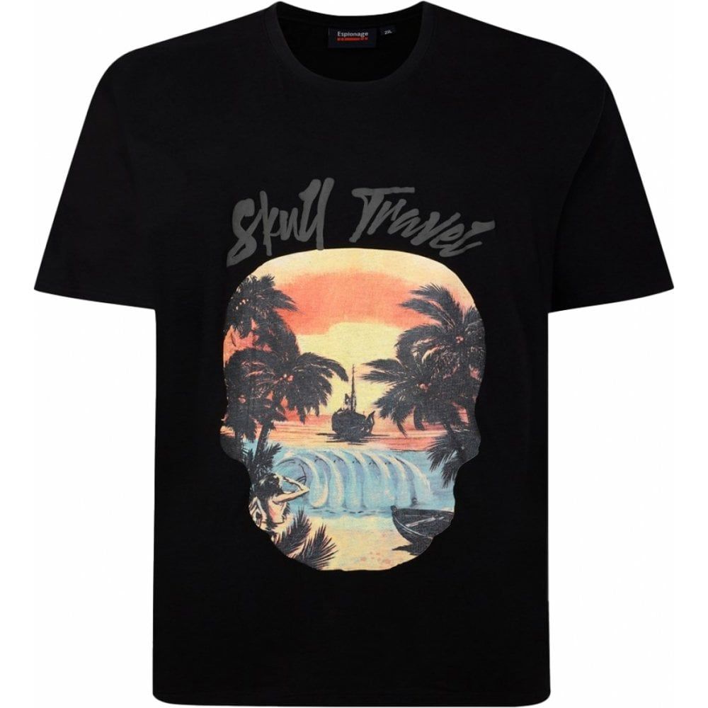 Espionage Mens Big Size Skull Trader Print Crew Neck T Shirt
