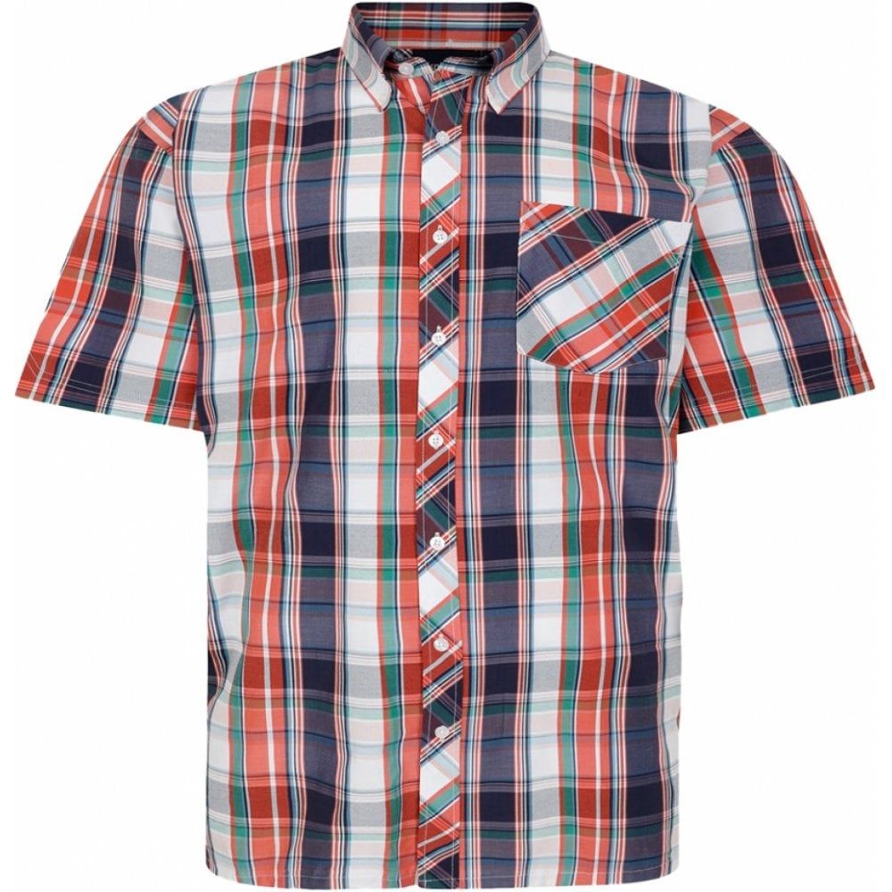 Espionage Mens Big Size Button Down Collar Short Sleeve Shirt