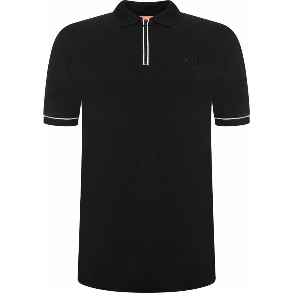 Greyhawk Mens Big Size Quarter Zip Cotton Stretch Short Sleeve Polo