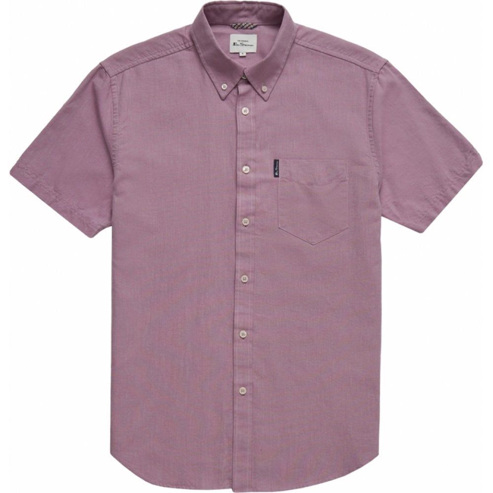 Ben Sherman Mens Big Size Cotton Oxford Button Down Collar Short Sleeve Shirt