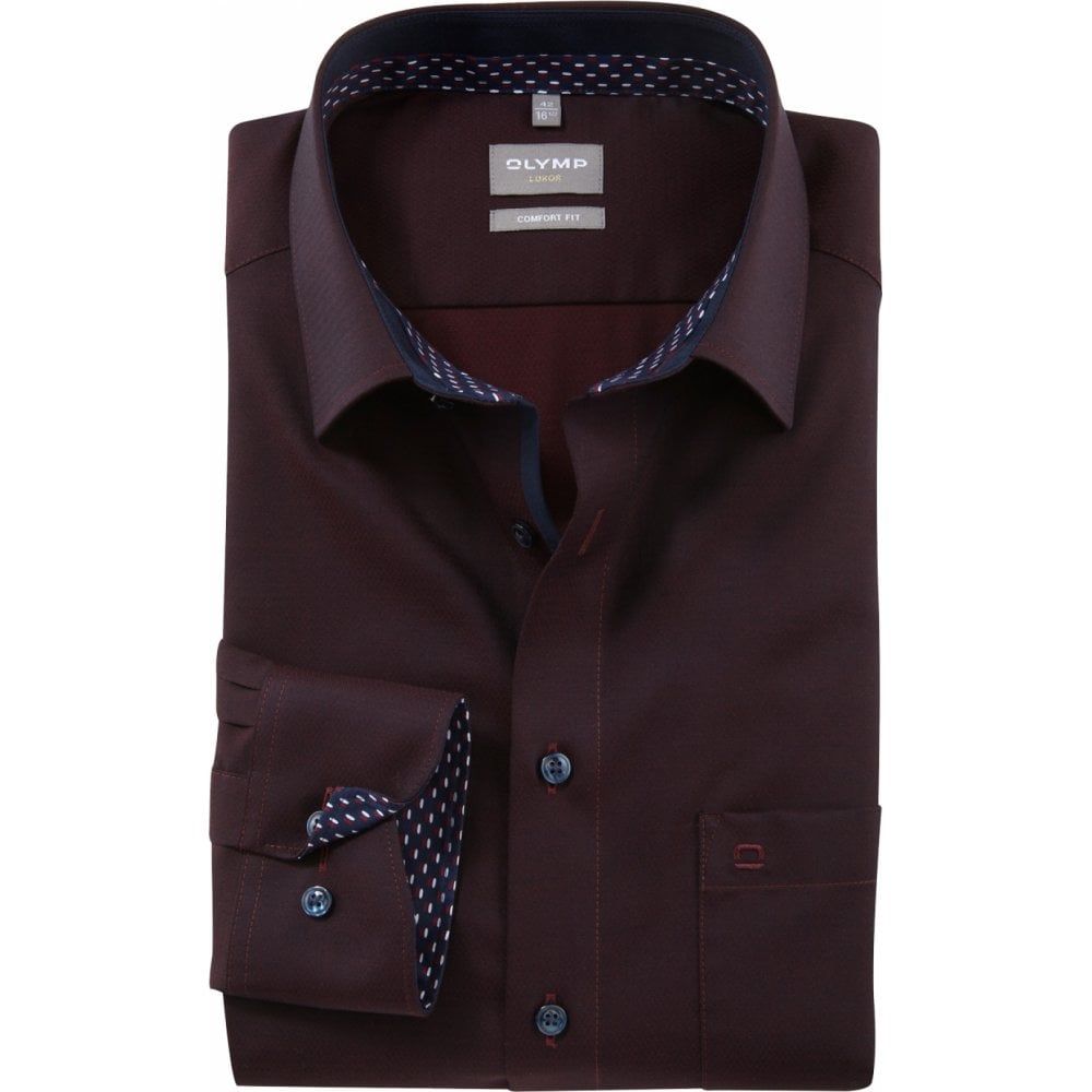 Olymp Mens Big Size Comfort Fit Cotton Micro Basket Weave Pattern Non Iron Formal Long Sleeve Shirt With Breast Pocket