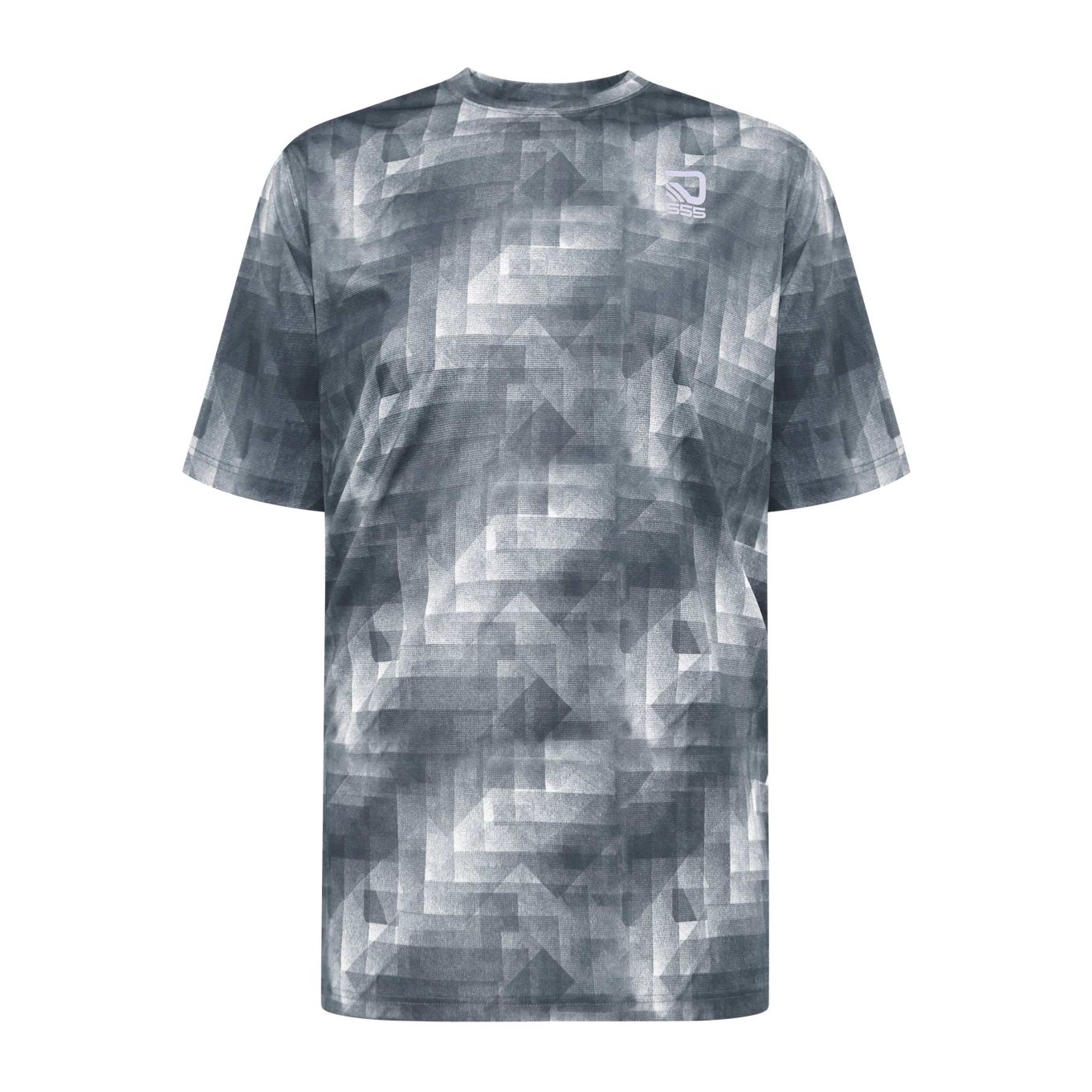 D555 Mens Big Size Sports Top Dry Wear Light Weight All Over Print Crew Neck T-shirt