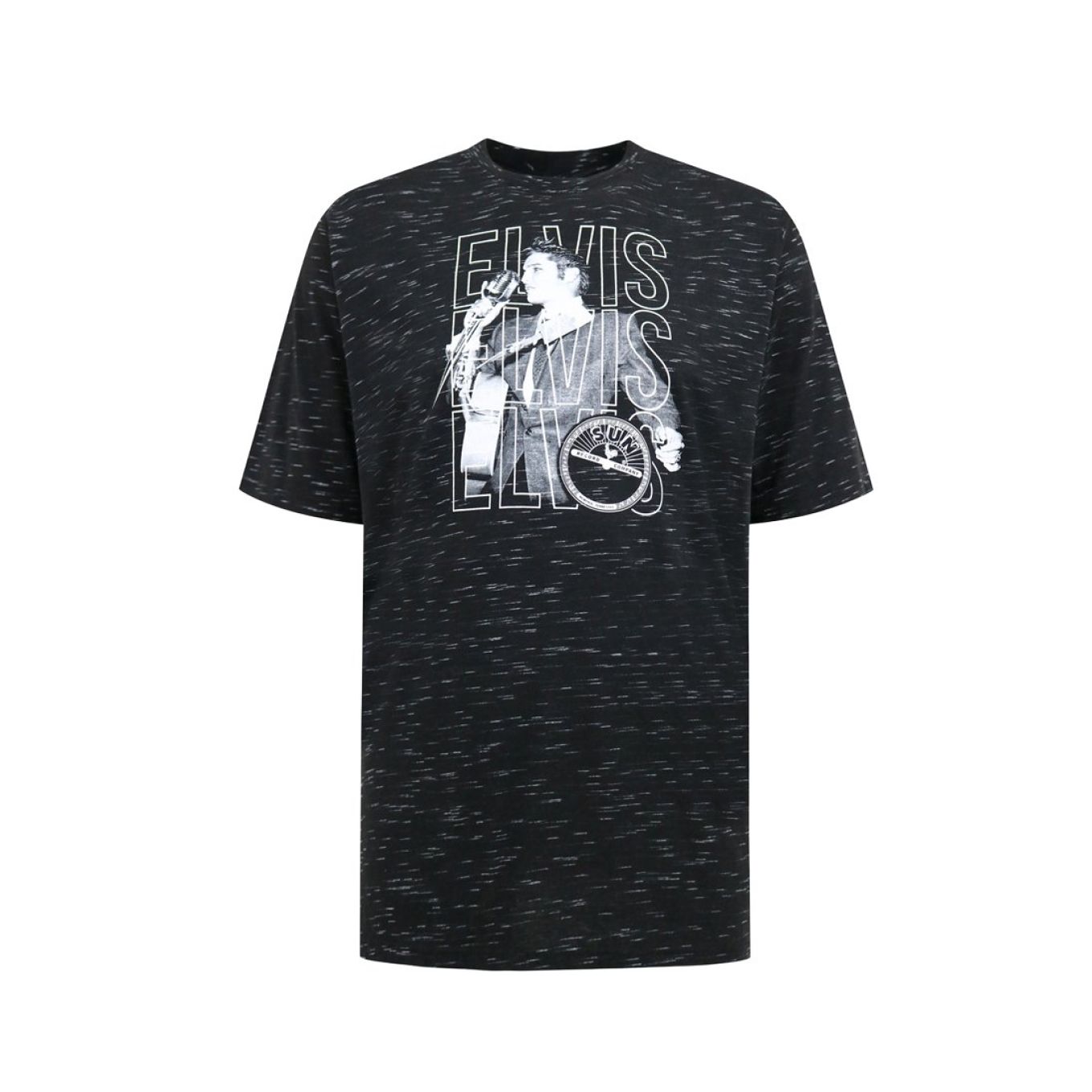 D555 Mens Big Size Elvis Print Crew Neck T Shirt