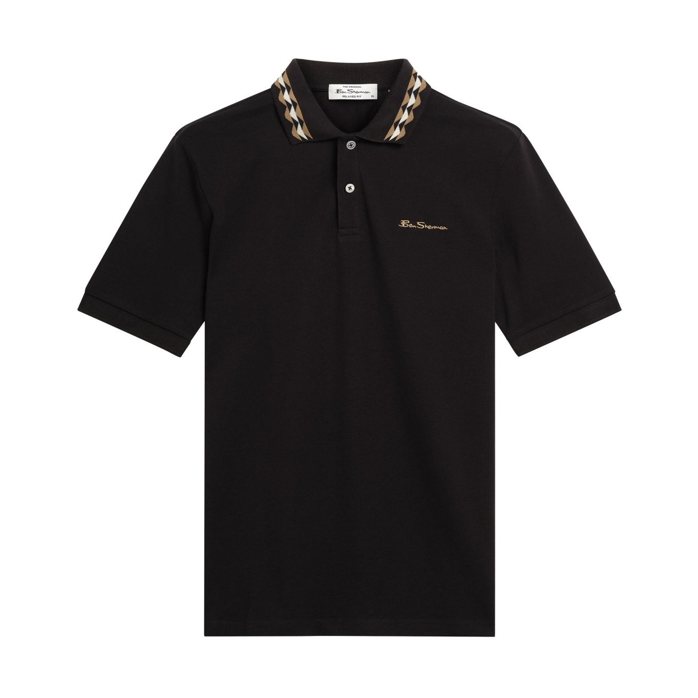 Ben Sherman Mens Big Size Patterned Contrast Collar Polo