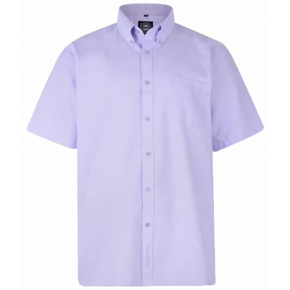 Kam Mens Big Size Plain Short Sleeve Oxford Shirt