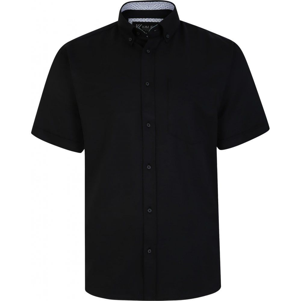 Kam Mens Big Size Premium Oxford Button Down Collar Short Sleeve Shirt With Breast Pocket