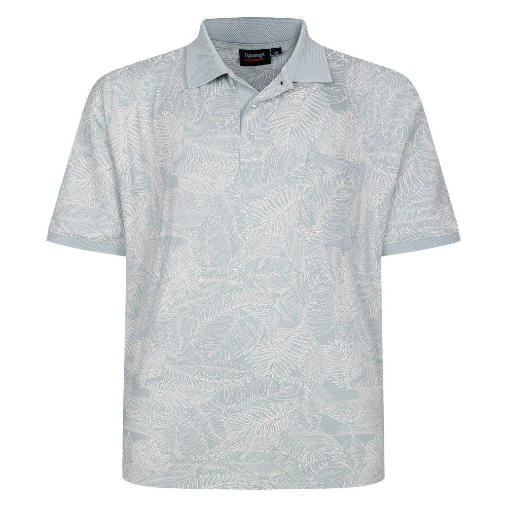 Espionage Mens Big Size Leaf Print Polo Shirt