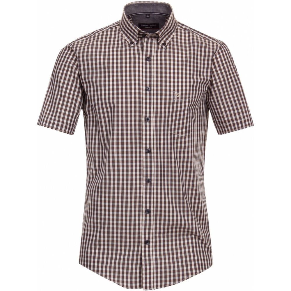 Casa Moda Mens Big Size Short Sleeve Check Shirt