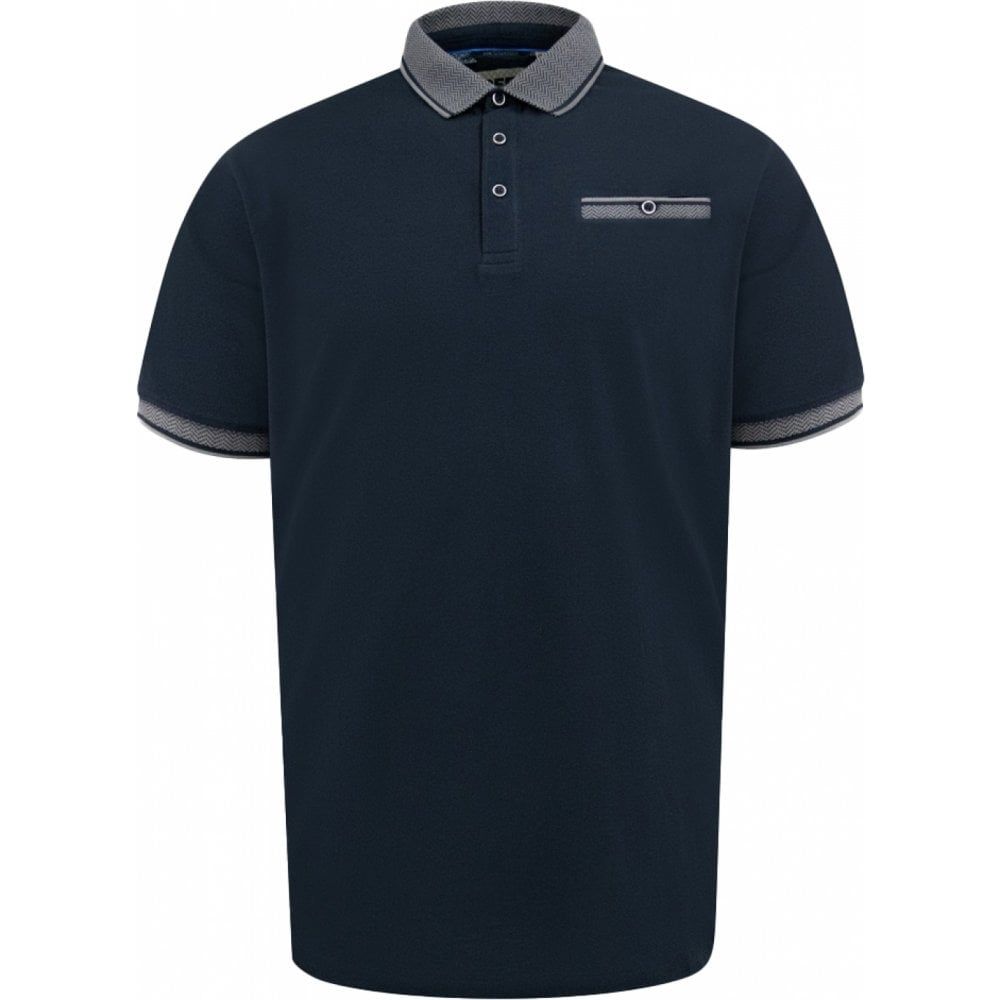 D555 Mens Big Size Contrast Collar Cotton Polo