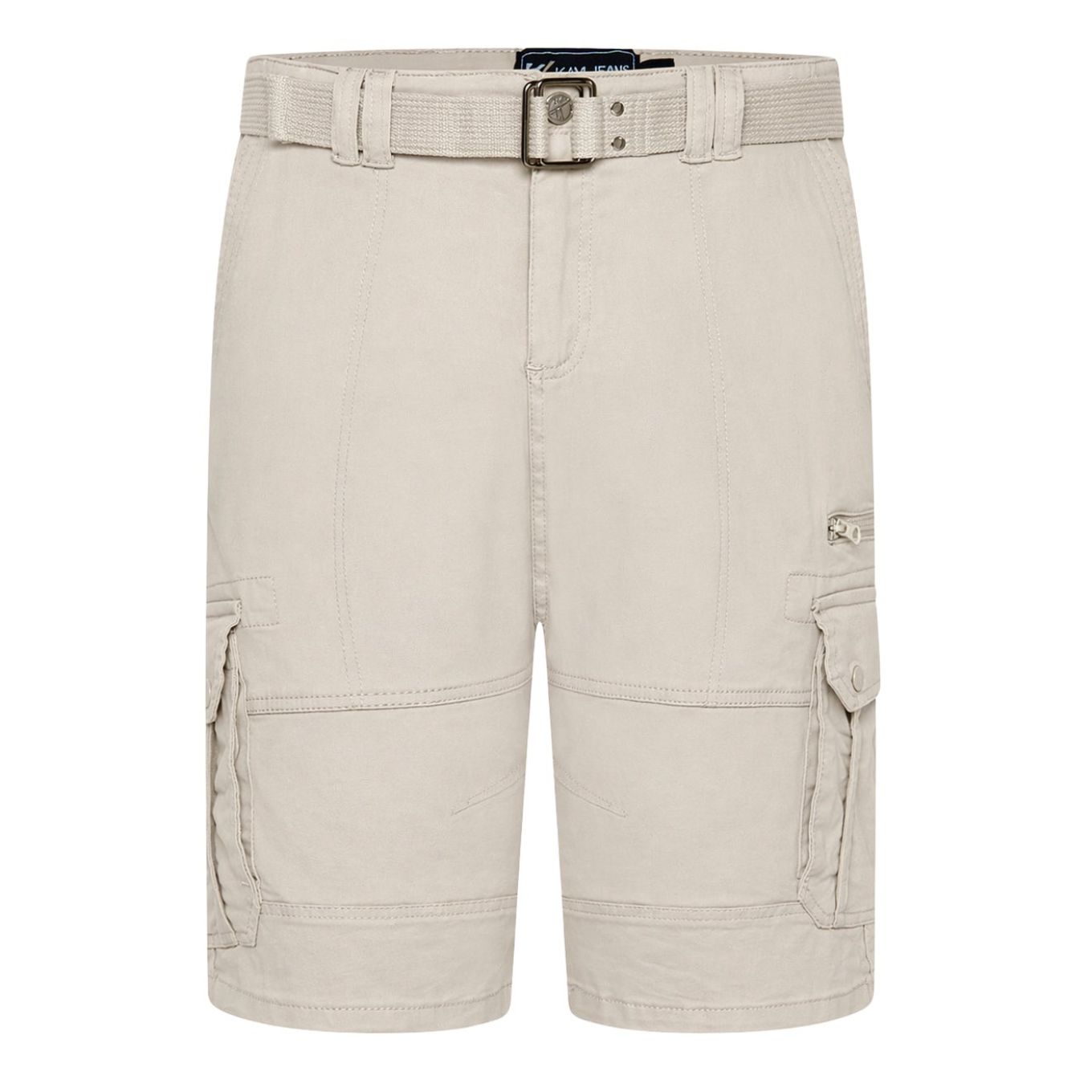 Kam Mens Big Size Belted Cargo Stretch Short