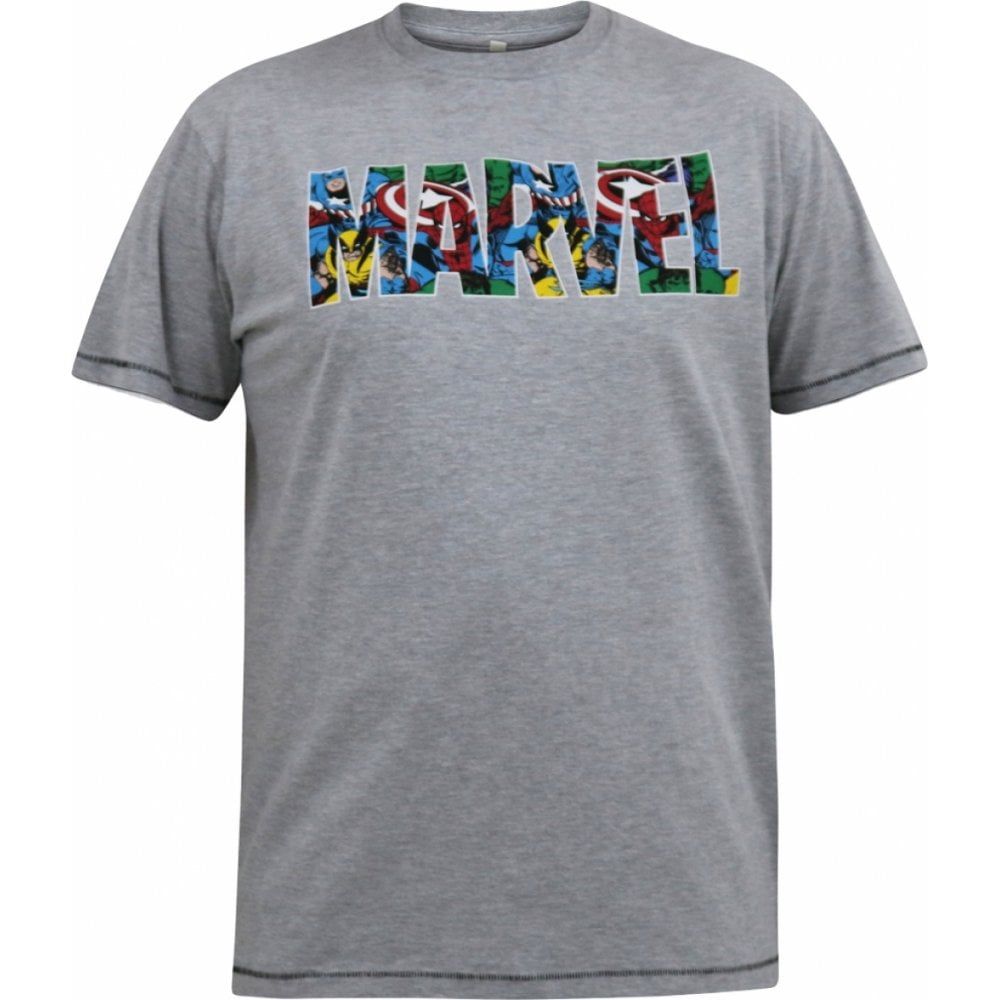 D555 Mens Big Size Marvel Print Cotton Crew Neck T Shirt