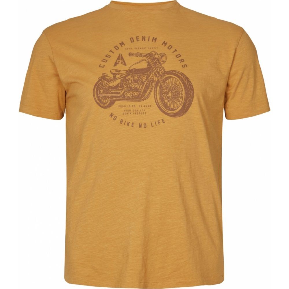 NORTH 56°4 Mens Big Size Custom Motor Print Cotton Crew Neck T Shirt