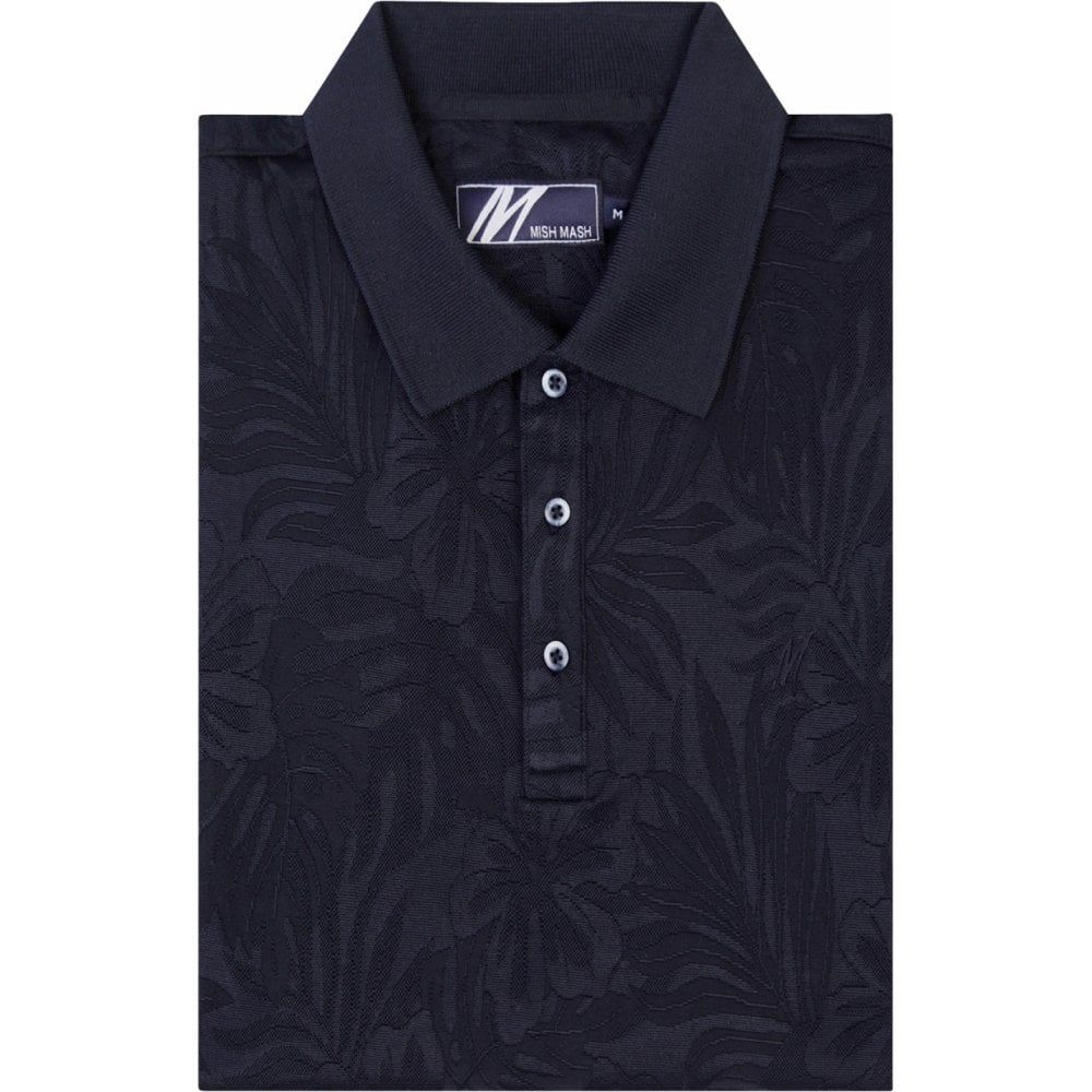 Mish Mash Mens Big Size Floral Pattern Stretch Polo