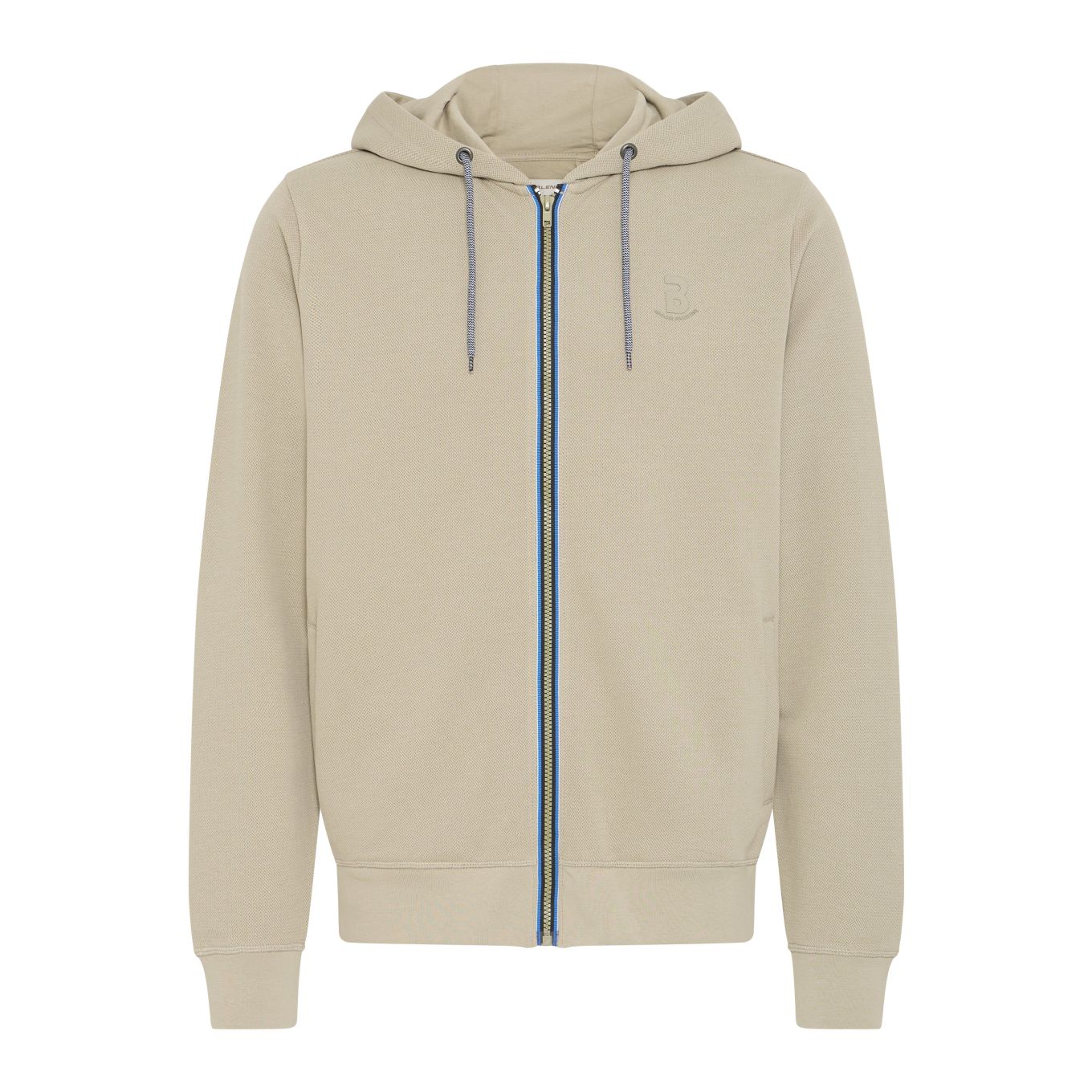 Blend Full Zip Pique Hooded Sweatshirt