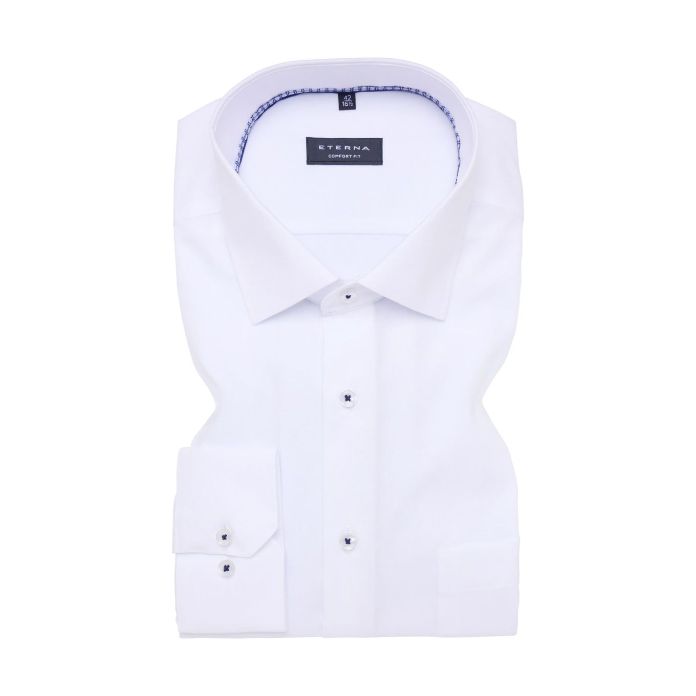 Eterna Mens Big Size Comfort Fit Non Iron Cotton Long Sleeve Formal Long Sleeve Shirt
