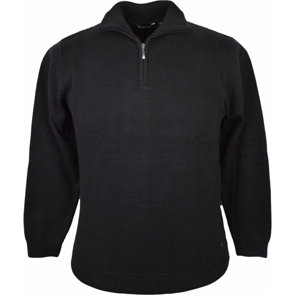 Kings Road Mens Big Size Cotton Quarter Zip Knitwear