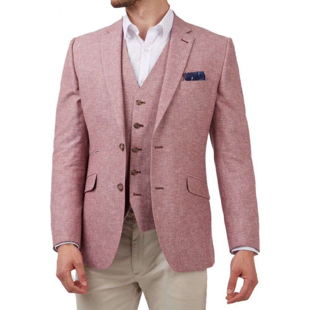 Scott Mens Big Size Linen Mix Summer Weight Single Breasted Sports Jacket