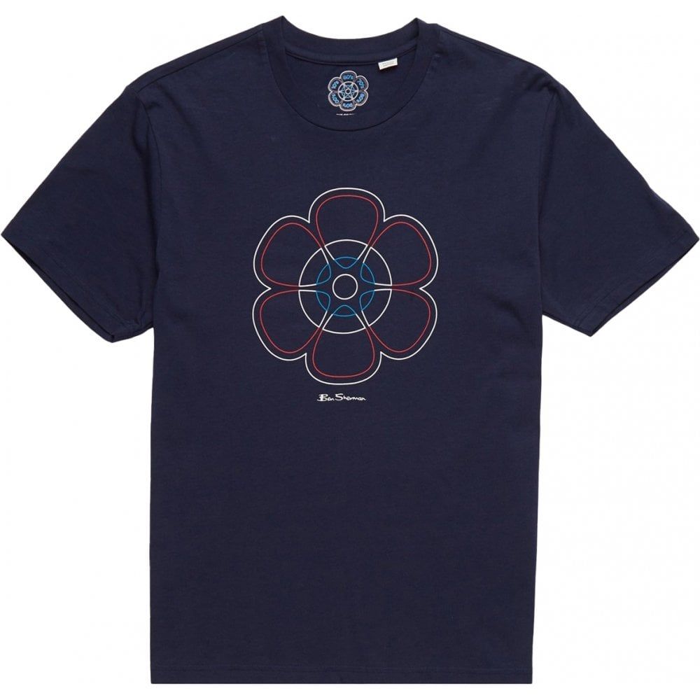 Ben Sherman Mens Big Size Plectrum Target Print Cotton Crew Neck T Shirt