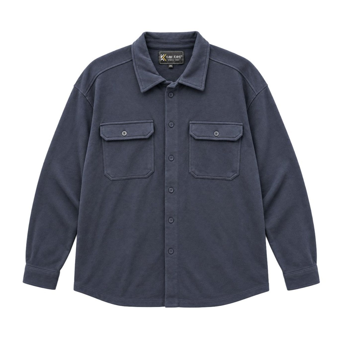 Kam Mens Big Size Stretch Jersey Overshirt