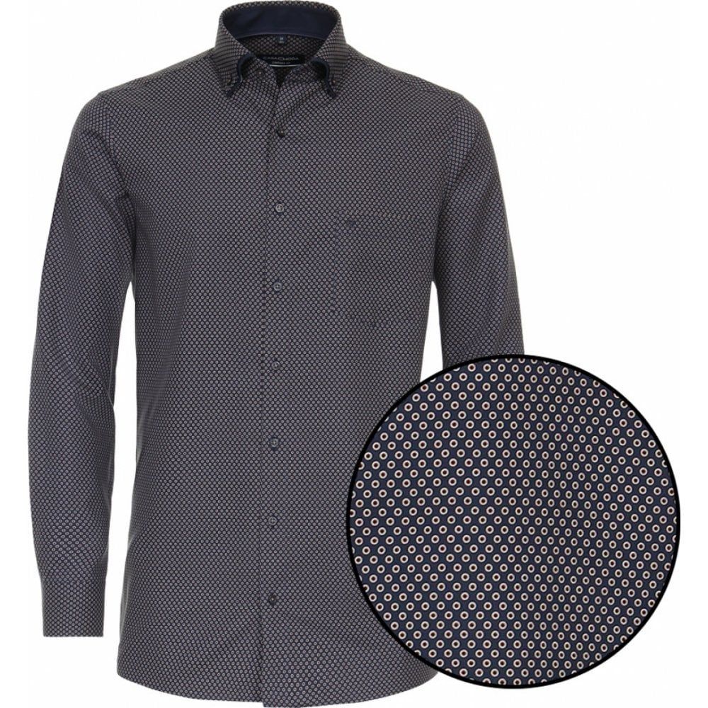 Casa Moda Mens Big Size Comfort Fit Button Down Double Collar Cotton Long Sleeve Shirt With Breast Pocket