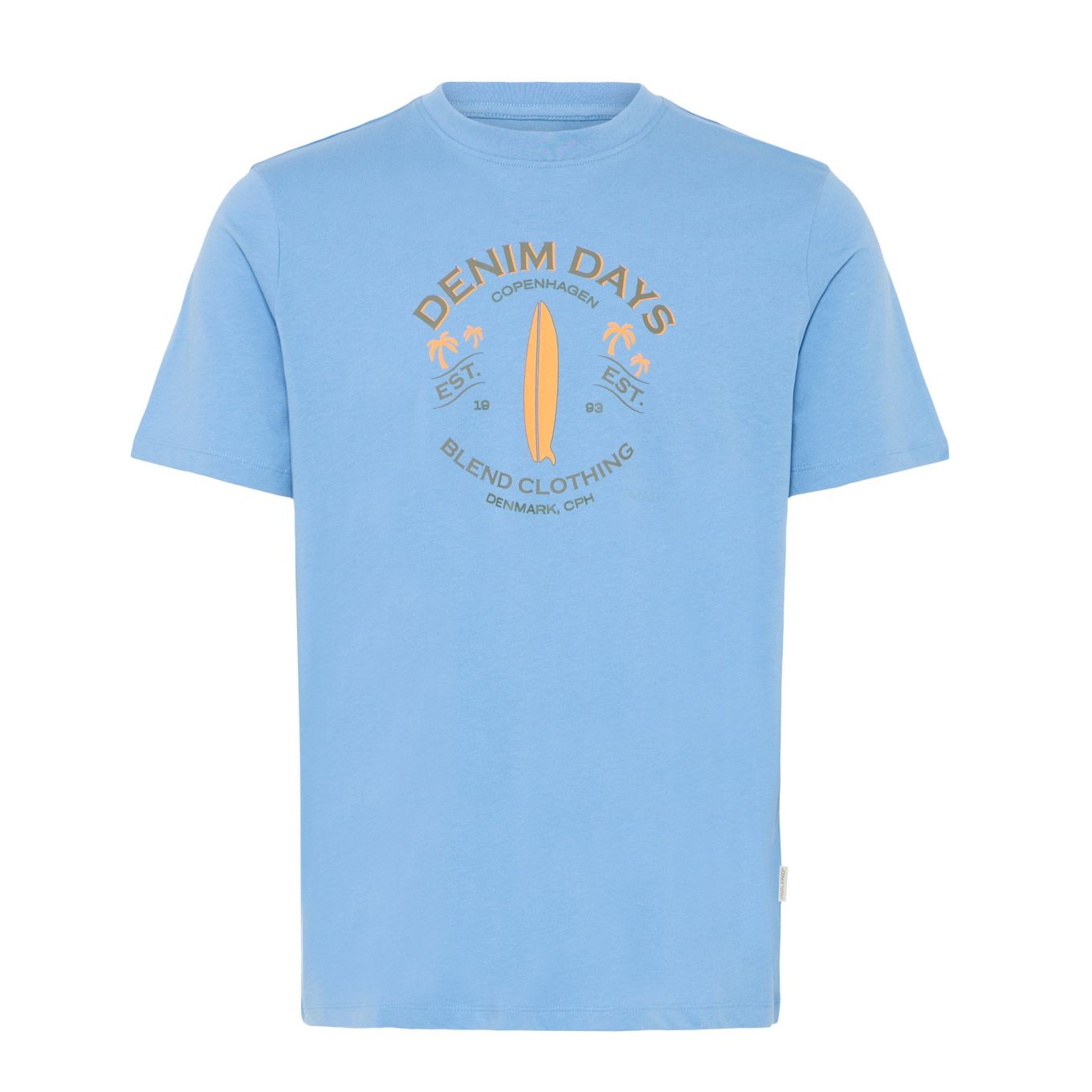 Blend Mens Big Size Denim Days Crew Neck TShirt